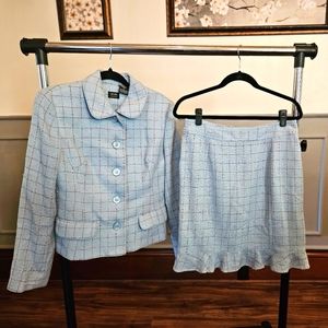 Nicole Miller suit, size 8, light blue